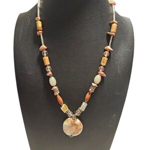 Handcrafted Rhodonite Multi-Stone Necklace